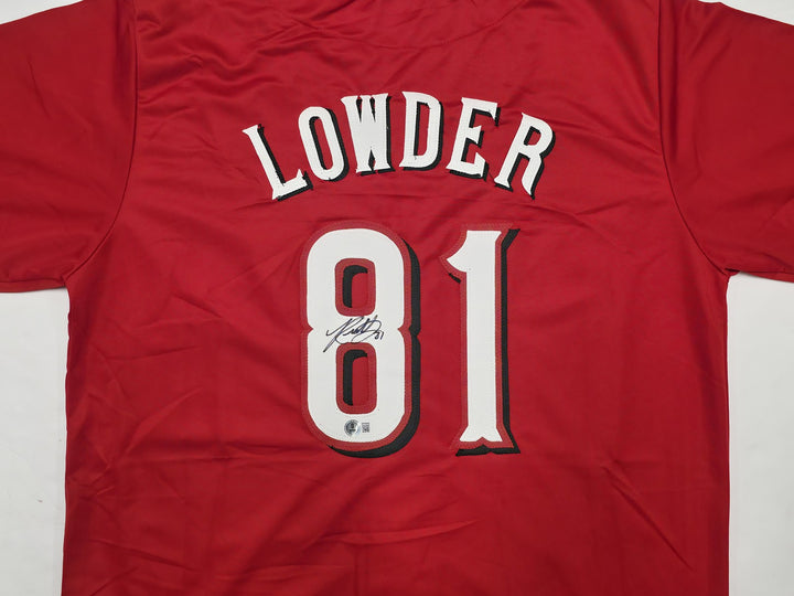 Cincinnati Reds Rhett Lowder Signed Red Jersey Beckett Witness
