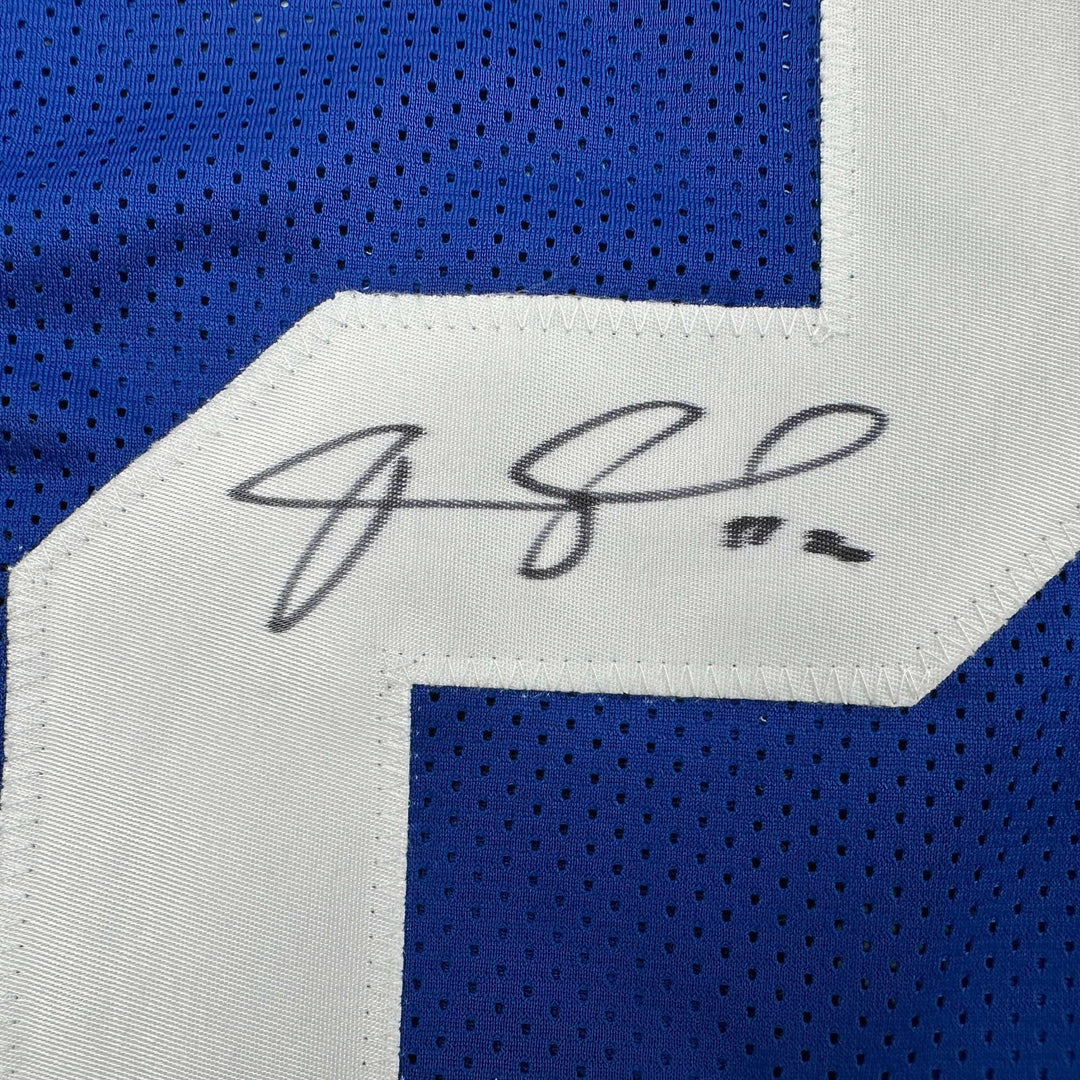 Autographed/Signed Janoris Jenkins Jackrabbit New York Blue Jersey JSA COA