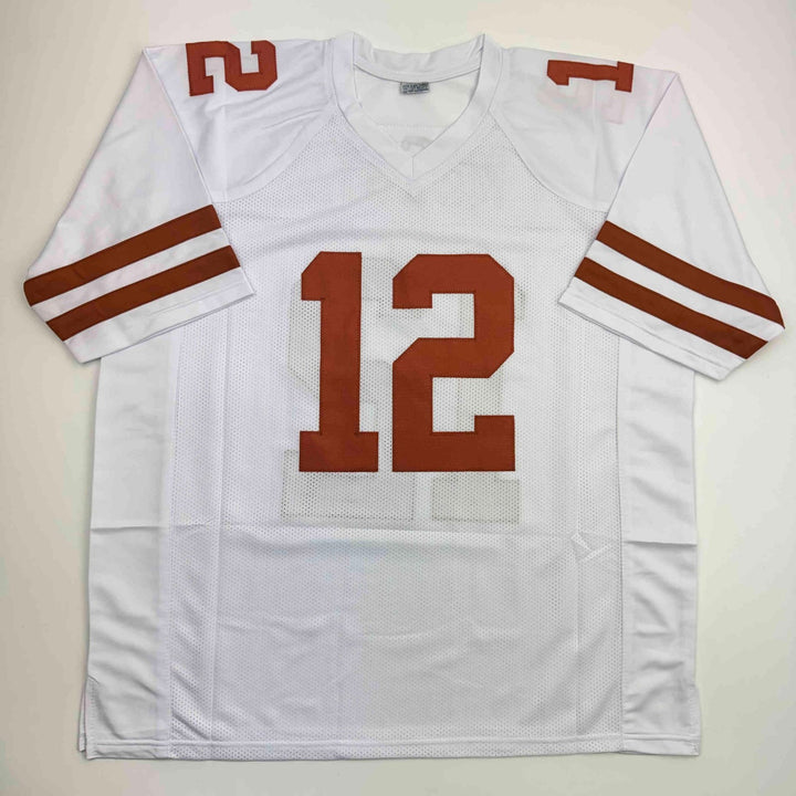 Autographed/Signed Colt McCoy Texas White College Football Jersey JSA COA