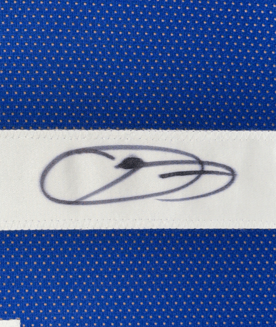 Framed Signed Odell Beckham Jr. 35x39 New York Giants Blue Jersey JSA COA