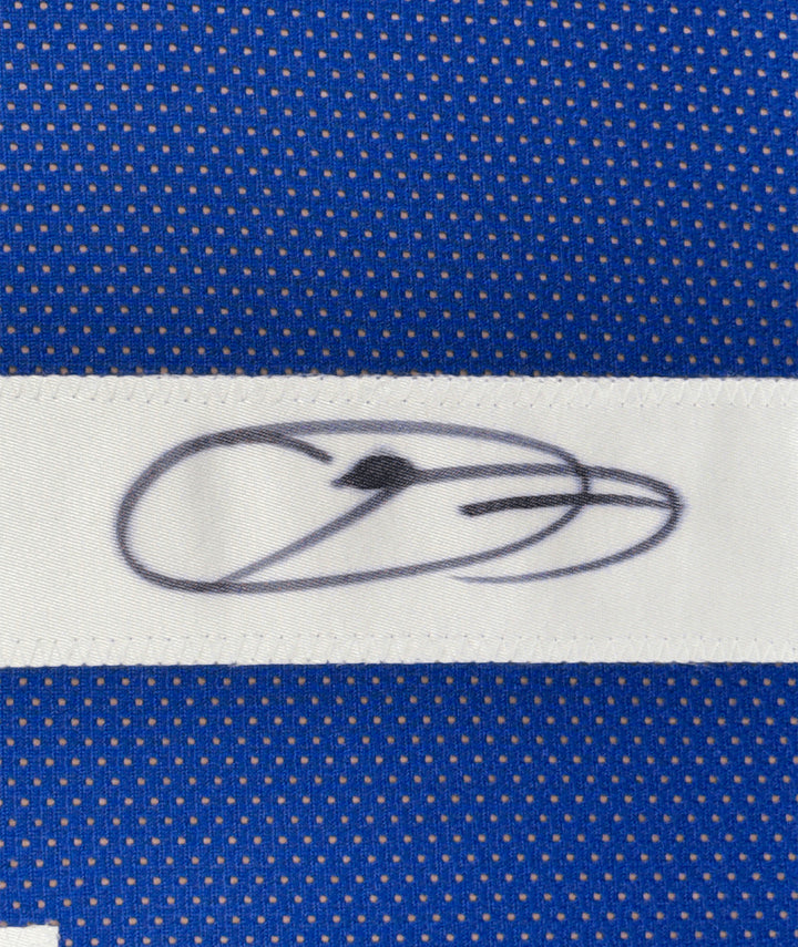 Framed Signed Odell Beckham Jr. 35x39 New York Giants Blue Jersey JSA COA