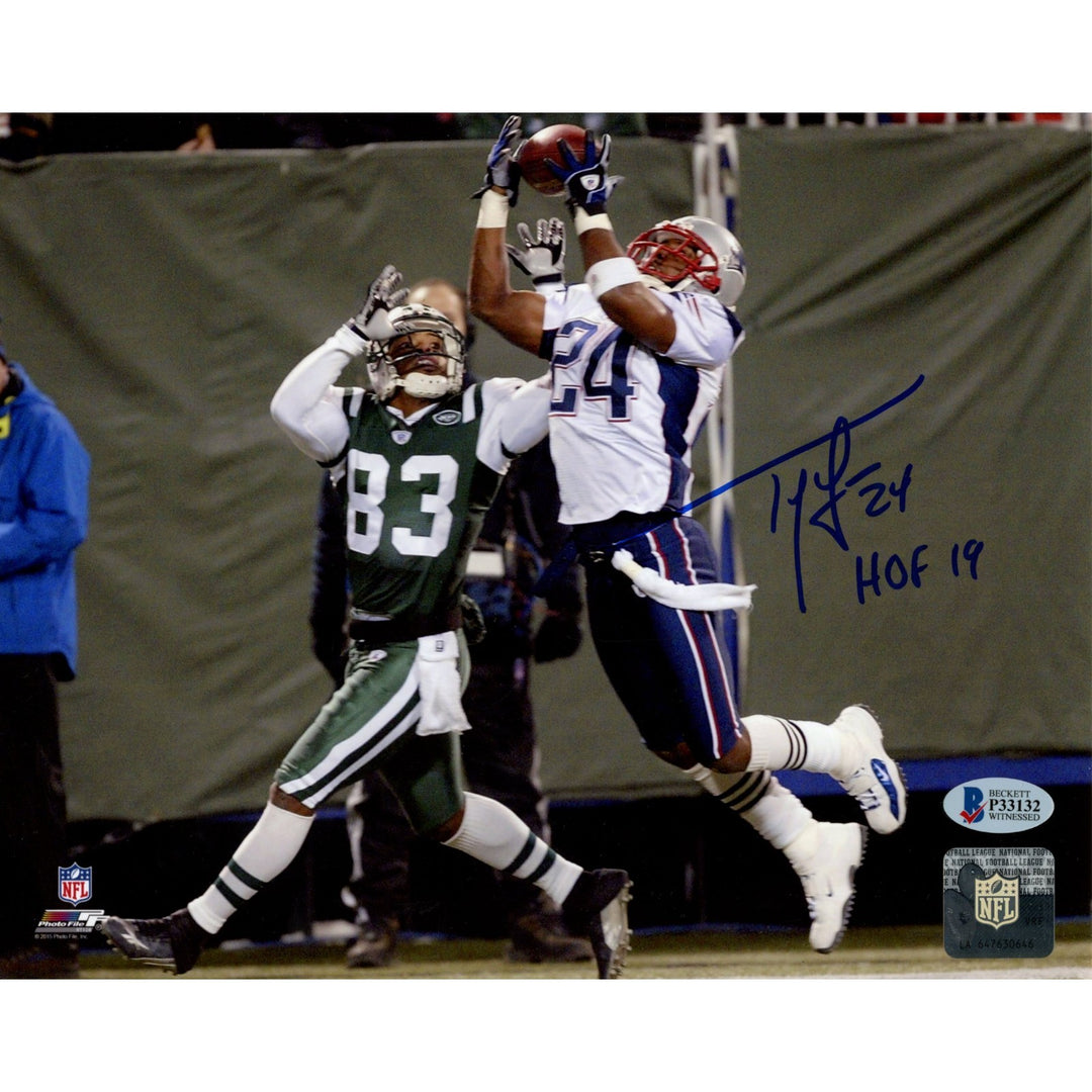 Ty Law Autographed New England Patriots 8x10 Photo Beckett 53540