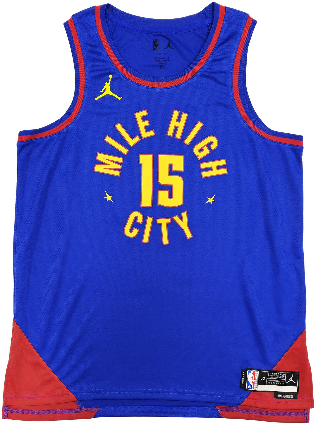 Nuggets Nikola Jokic Auto Blue Nike Statement Edition Jersey Size 52 NBA MVP JSA