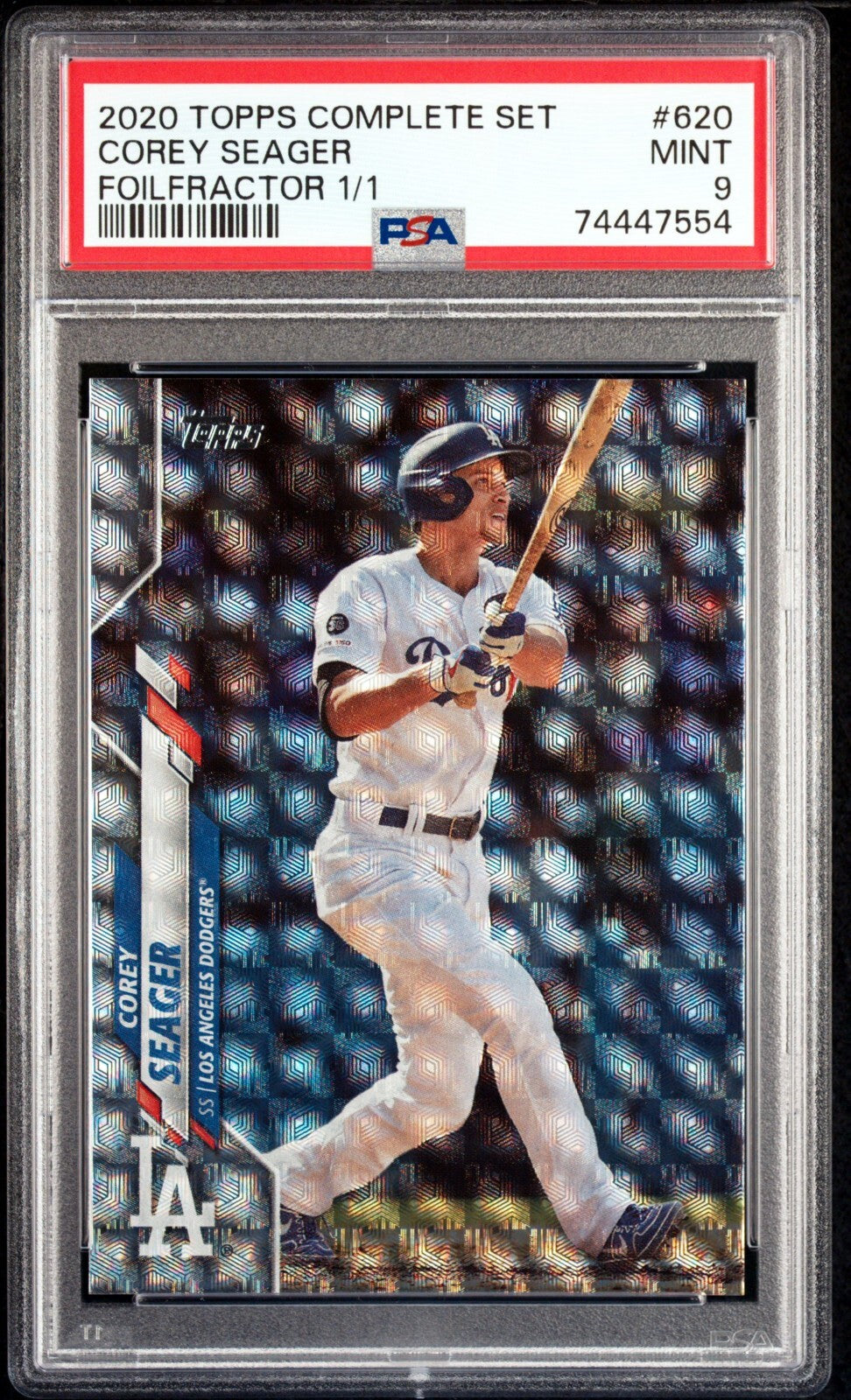 Corey Seager 2020 Topps Complete Set Foilfractor One of One Card- PSA Graded 9