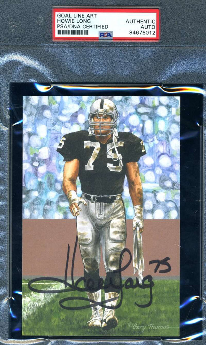 Howie Long PSA DNA Slabbed Signed Goal Line Art Card Autograph GLAC