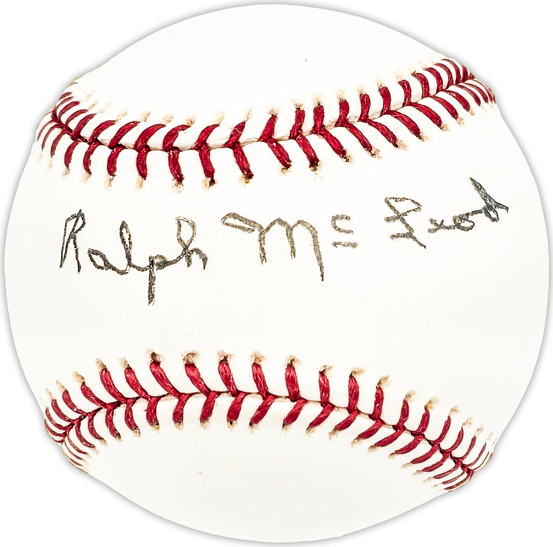 Ralph McLeod Autographed Official MLB Baseball Boston Bees Beckett QR #BM25543