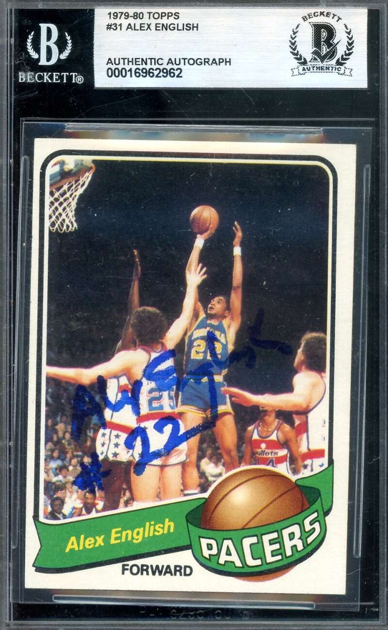 Alex English Beckett BAS Signed 1979-80 Topps Rookie Autograph