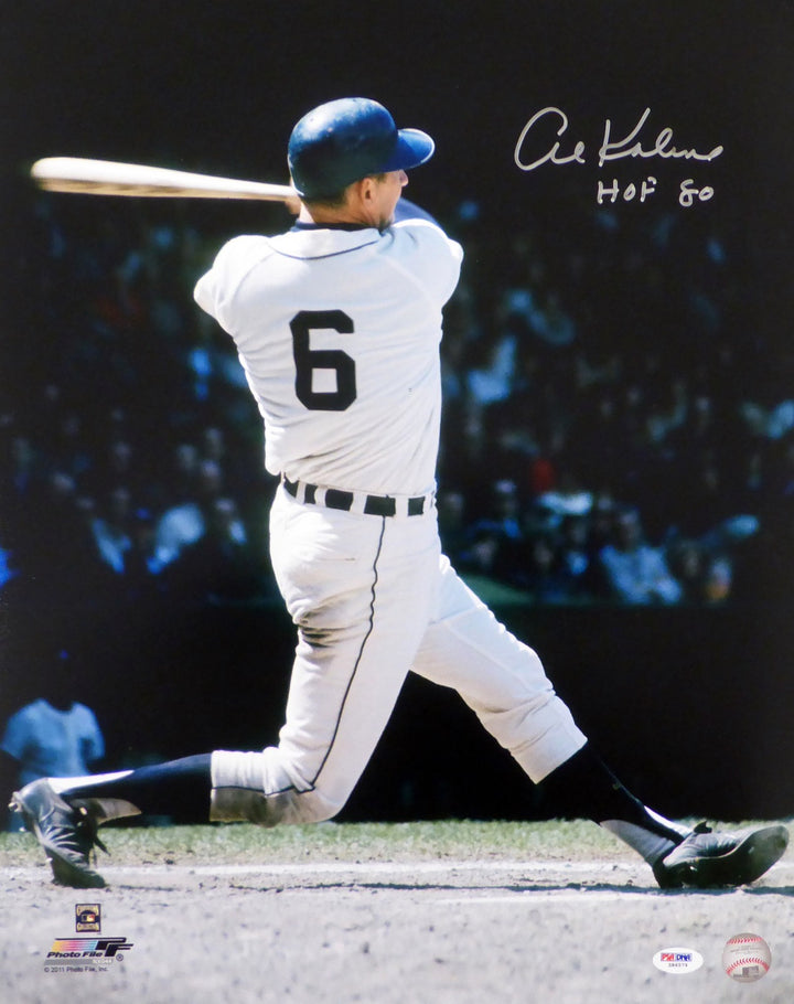 Al Kaline Signed 16x20 Photo Detroit Tigers "HOF 80" PSA/DNA