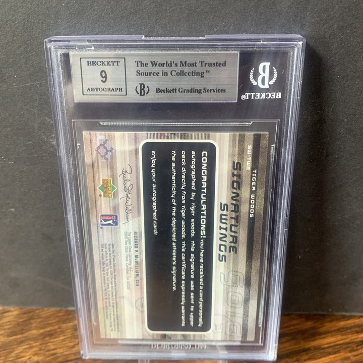 Tiger Woods 2003 SP Game Used Signature Swings /50 Gold 3 Bgs 8.5 Mint 9 Auto