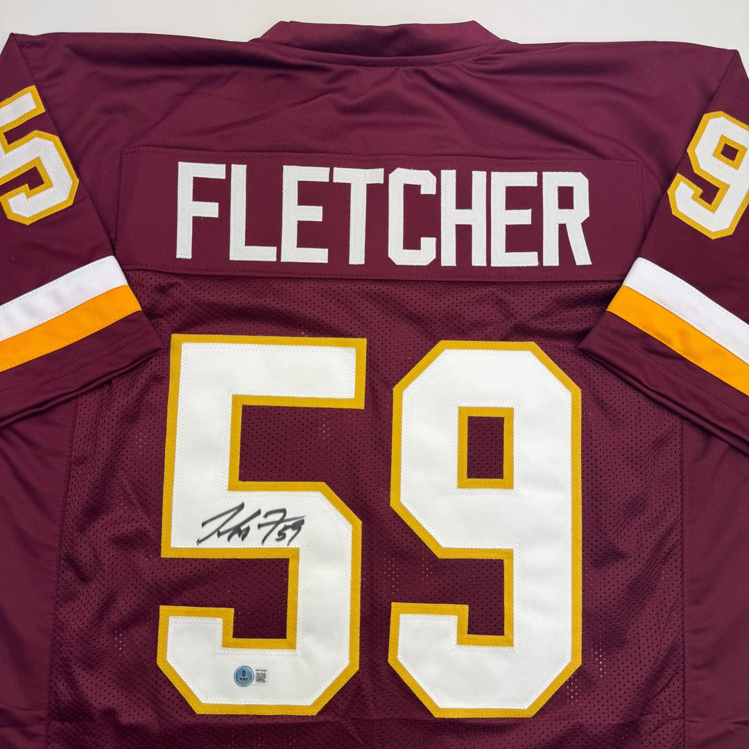 Autographed/Signed London Fletcher Washington Maroon Jersey BAS COA