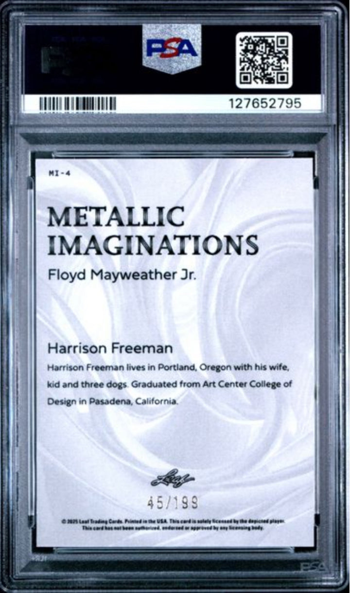 Graded 2025 Leaf Floyd Mayweather Jr #MI4 Metallic Series 2 Red /199 Card PSA 10