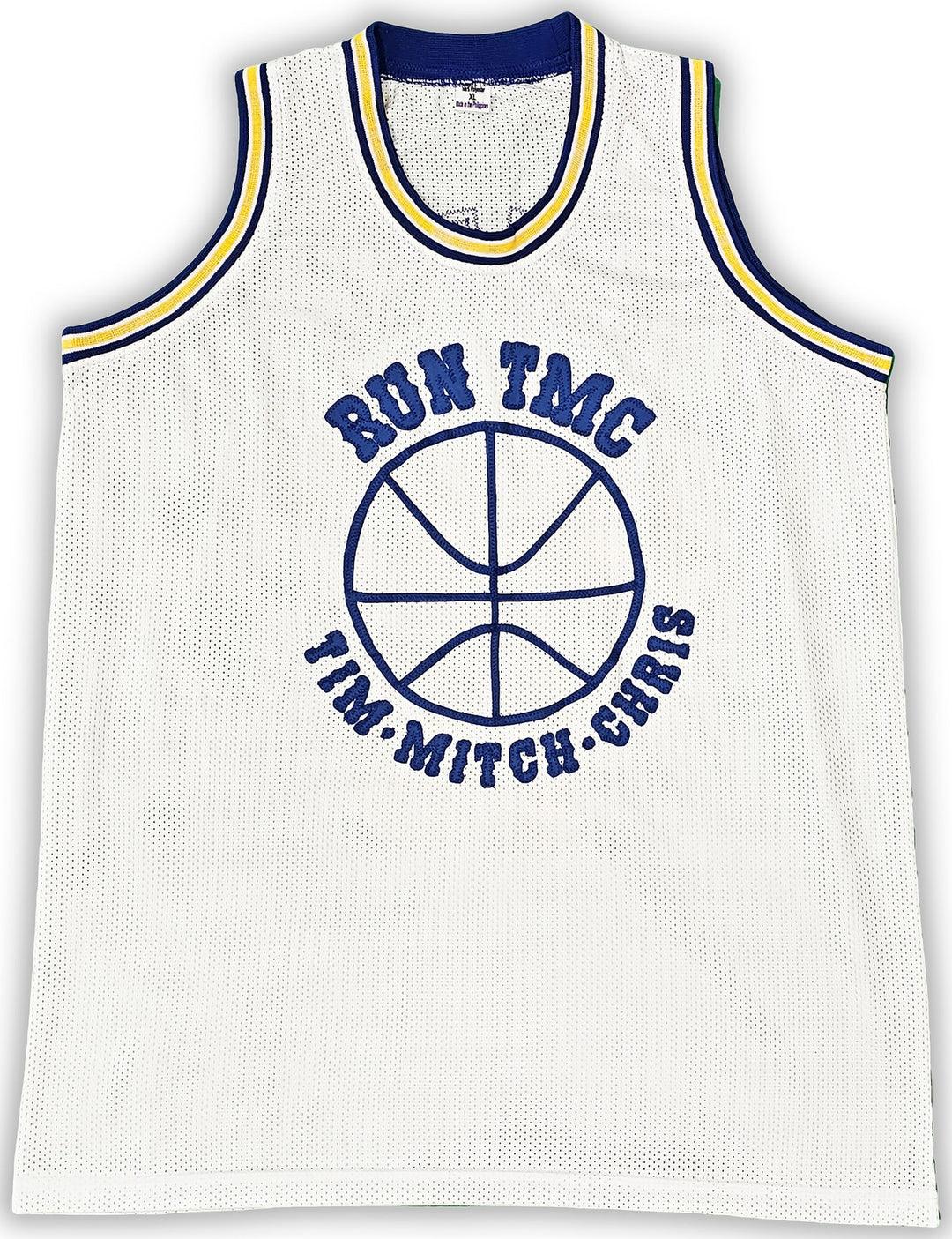 Warriors Chris Mullin, Tim Hardaway Mitch Richmond Auto White Jersey Run TMC BAS