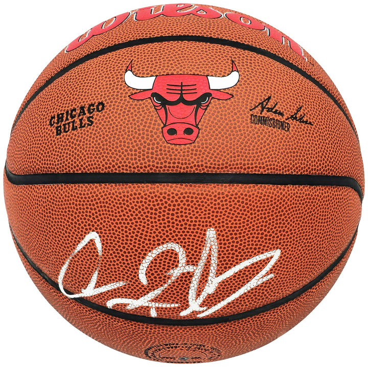Dennis Rodman Signed Composite Leather Chicago Bulls Logo Basketball Beckett Wit