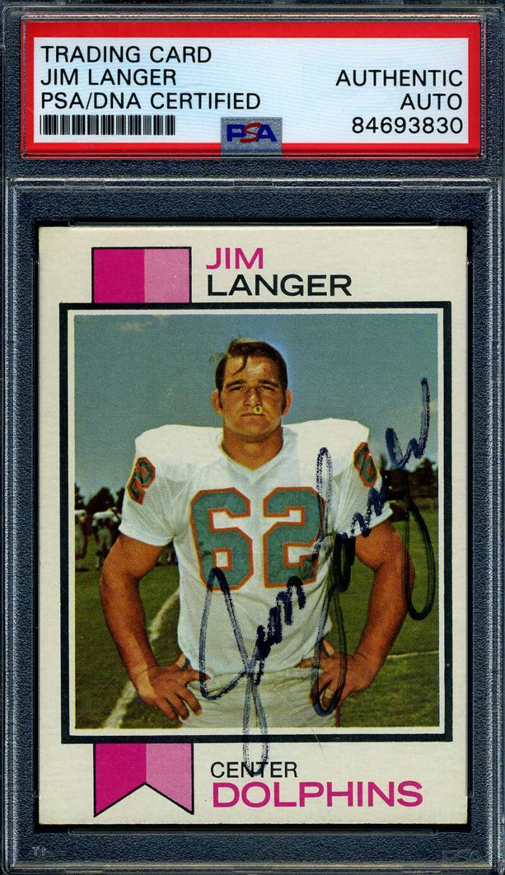 Jim Langer PSA DNA Signed 1973 Topps Rookie Autograph
