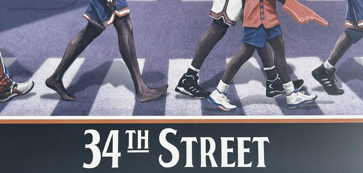 New York Knicks 34th St MSG 16x20 Framed Litho Photo Patrick Ewing John Starks