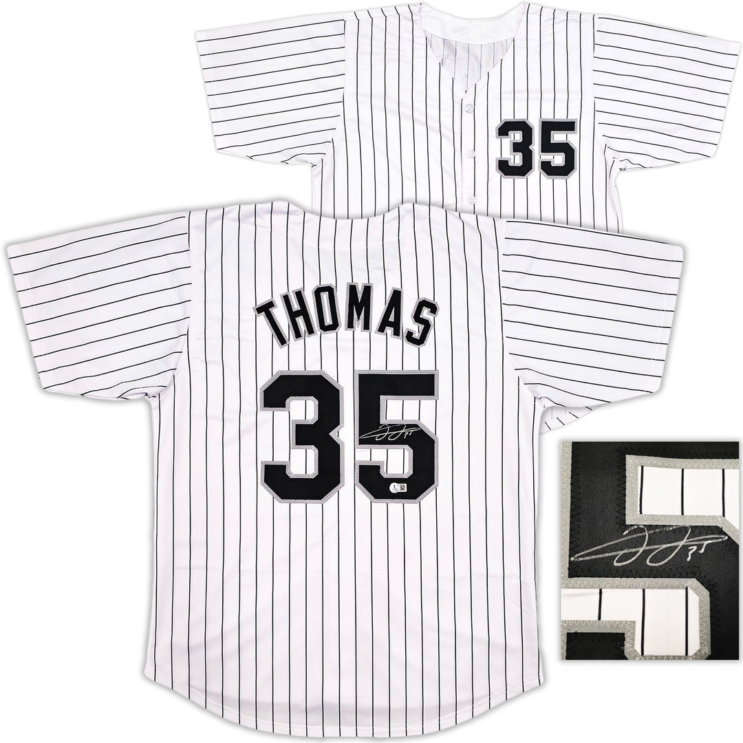 Chicago White Sox Frank Thomas Signed White Pinstripe Jersey Beckett Wit