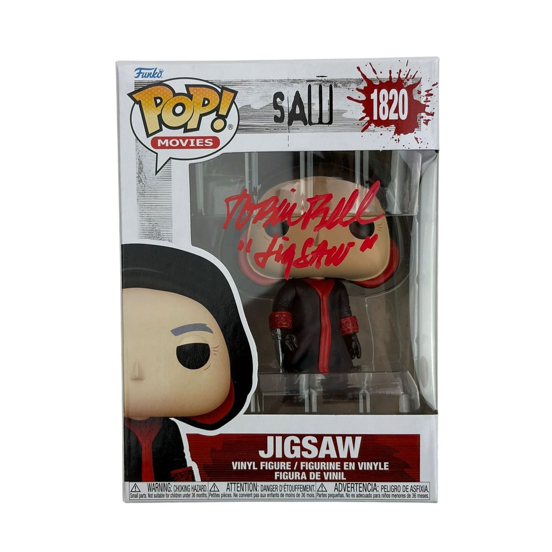 Autographed/Signed Tobin Bell Jigsaw Saw Funko Pop #1820 Movie Figurine JSA COA