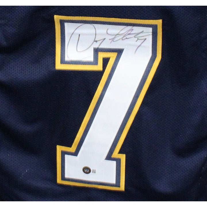 Doug Flutie Autographed/Signed Pro Style Size XL Jersey Blue Beckett 42555