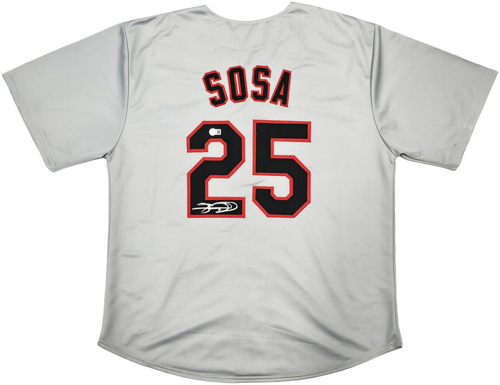 Chicago White Sox Sammy Sosa Signed Gray Jersey Beckett BAS Witness