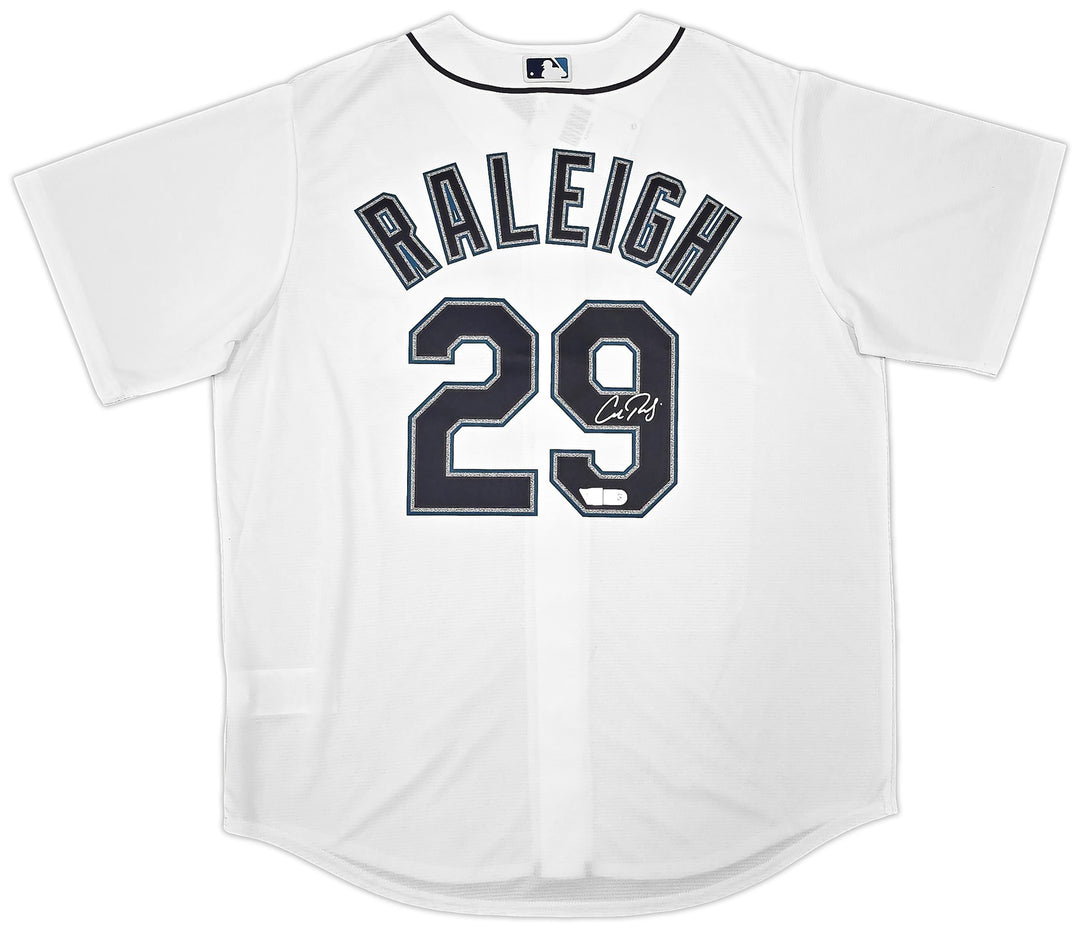 Seattle Mariners Cal Raleigh Signed White Nike Jersey Size L Fanatics & MLB Holo