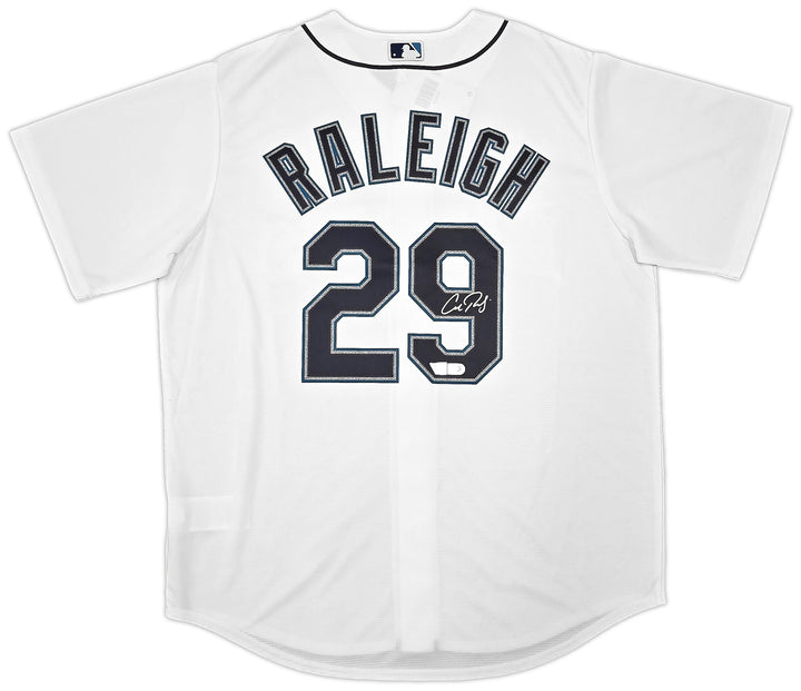 Seattle Mariners Cal Raleigh Signed White Nike Jersey Size L Fanatics & MLB Holo