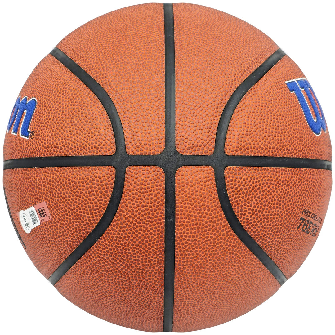Allen Iverson Signed Philadelphia 76ers Logo Basketball Beckett Witness