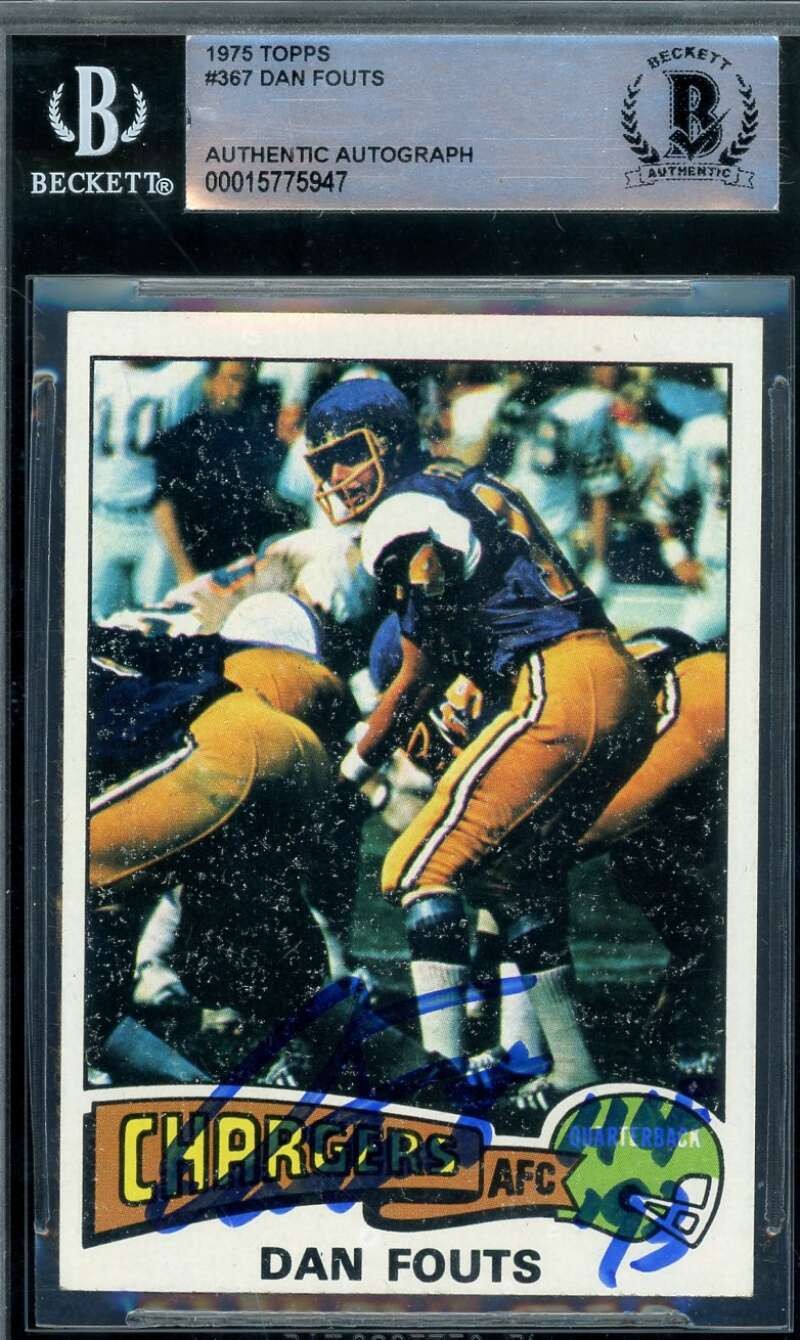Dan Fouts Beckett BAS Signed 1975 Topps Rookie Autograph Chargers
