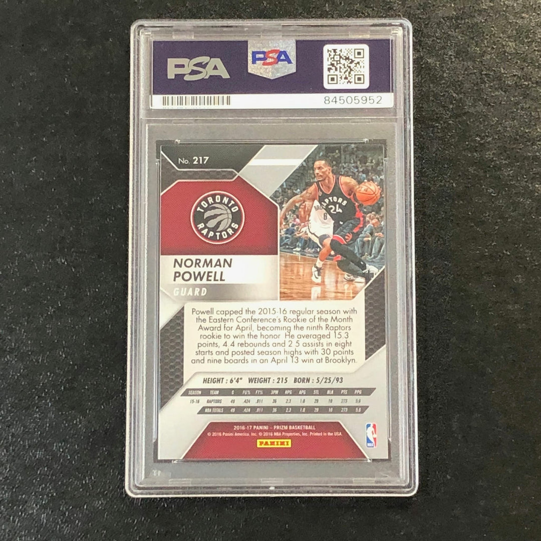 2016-17 Panini Prizm #217 Norman Powell Signed Card AUTO PSA Slabbed Raptors
