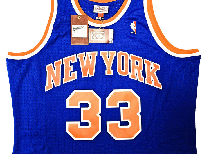 Knicks Patrick Ewing Auto Blue AUTH Mitchell Ness 91-92 Swingman Jersey XL BAS