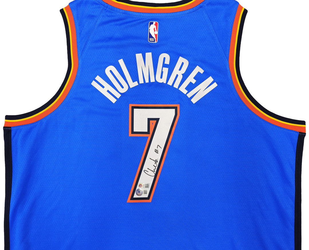 Thunder Chet Holmgren Auto Blue Nike Swingman Icon Edition Jersey Sz 52 Beckett