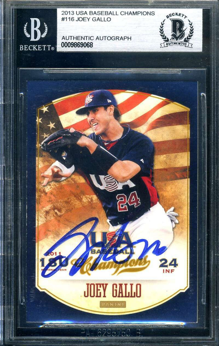 Joey Gallo BAS Beckett Coa Signed 2013 Panini Rookie Autograph