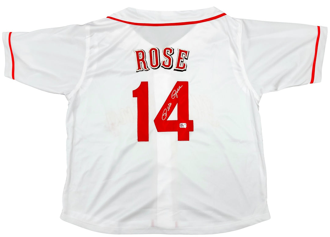 Cincinnati Reds Pete Rose Autographed Signed White Jersey PR Holo
