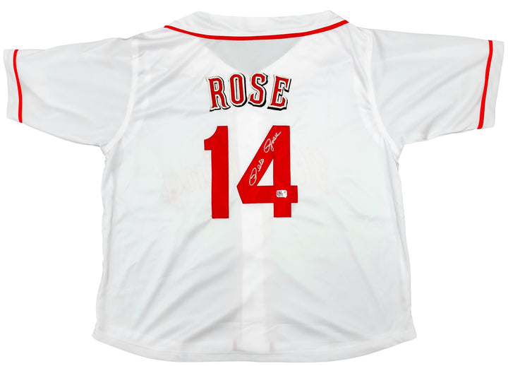 Cincinnati Reds Pete Rose Autographed Signed White Jersey PR Holo