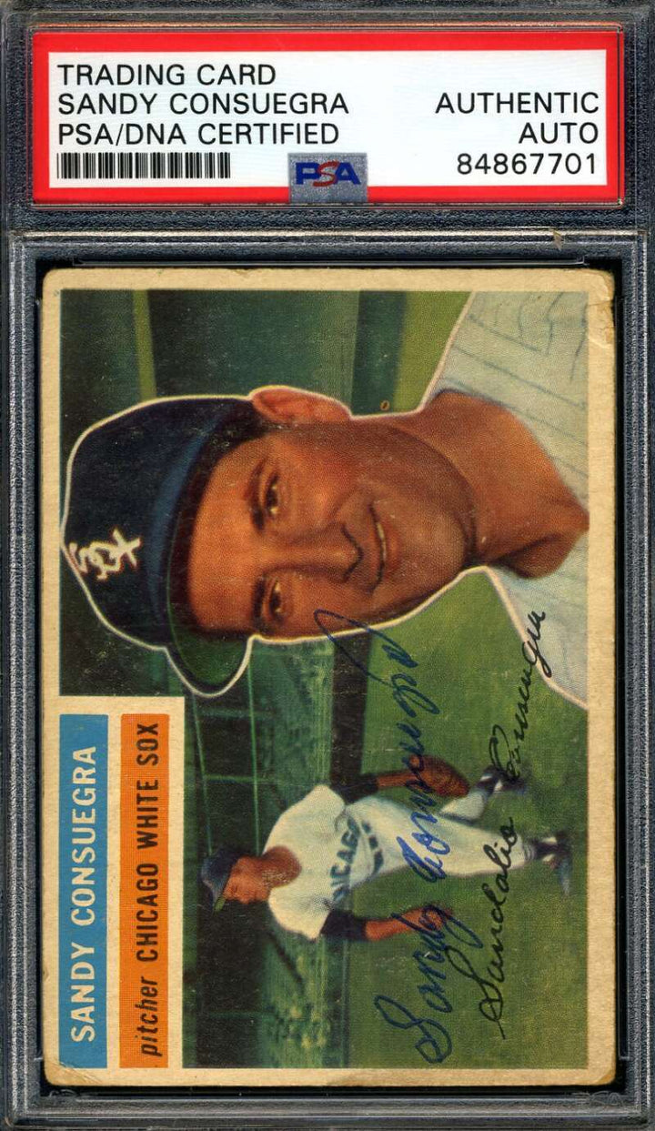 Sandy Consuegra PSA DNA Signed 1956 Topps Autograph