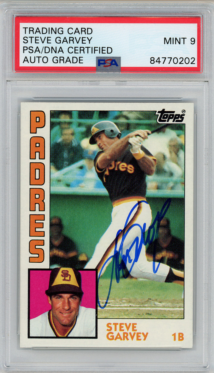 1984 Topps Steve Garvey Signed COA PSA 9 San Diego Padres Slabbed Autograph