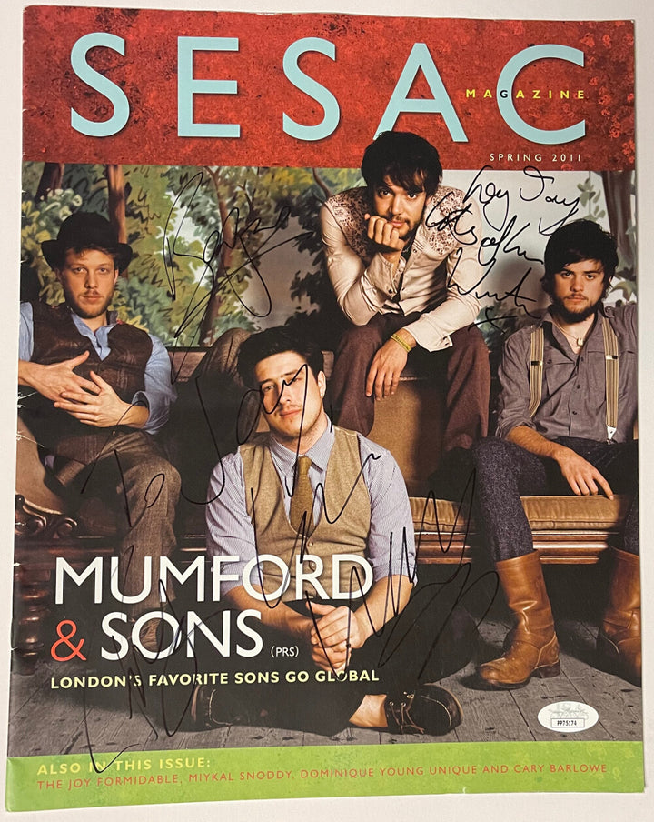 Mumford & Sons signed 2011 SESAC Full Magazine 4 sigs- JSA- Marcus Mumford -rock