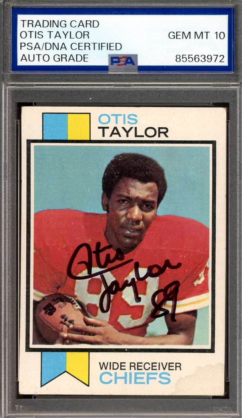 Otis Taylor Gem Mint 10 PSA DNA Signed 1973 Topps Autograph