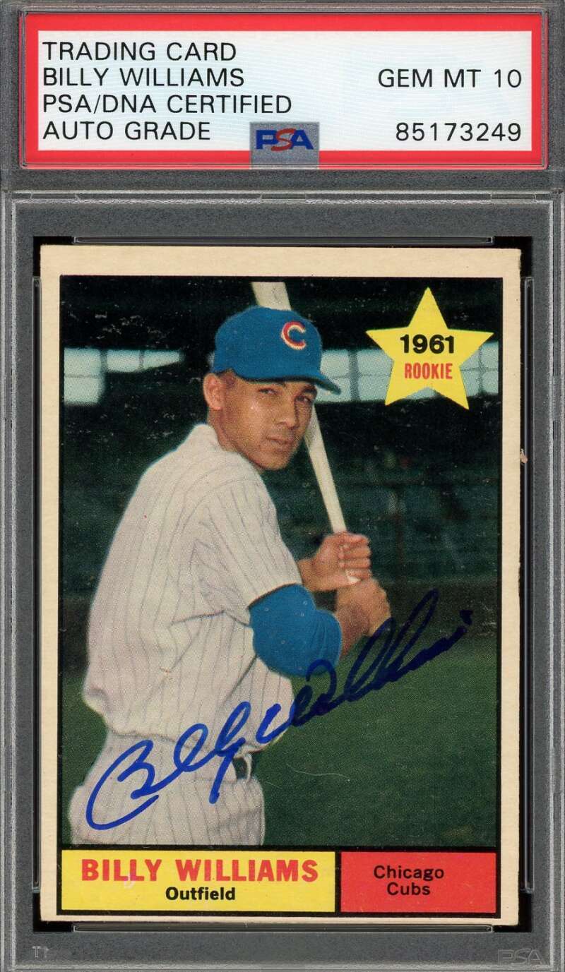 Billy Williams Gem Mint 10 PSA DNA Signed 1961 Topps Rookie Autograph 2
