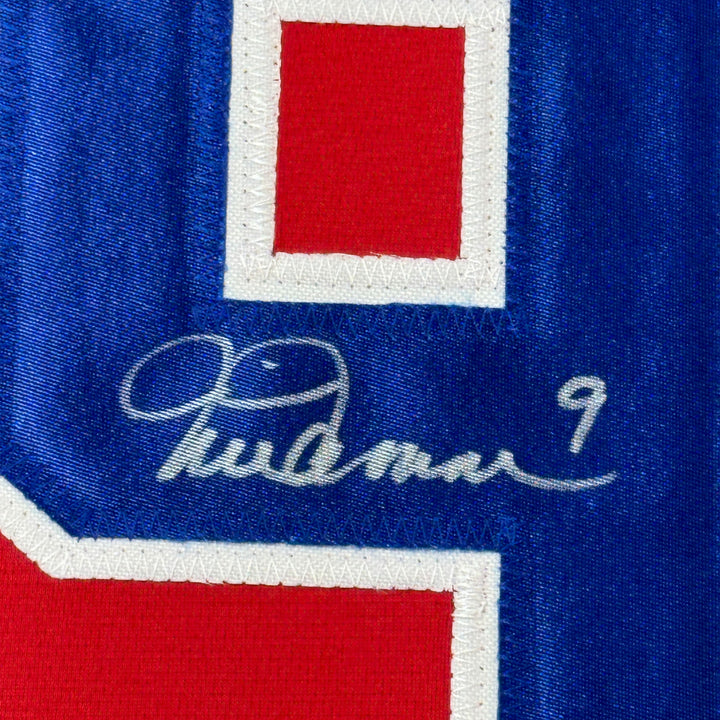 Framed Autographed/Signed Mia Hamm 35x39 Red Team USA Jersey Beckett BAS COA