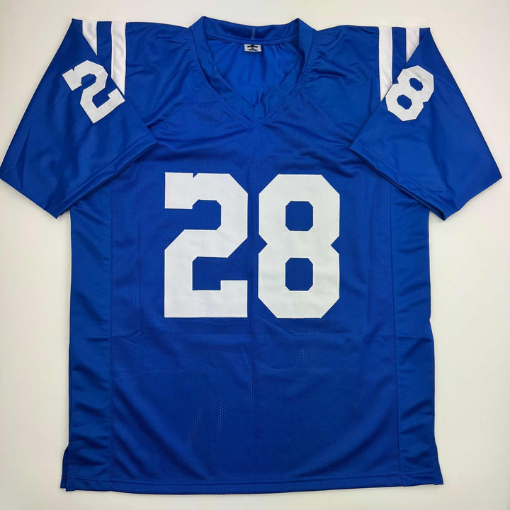 Autographed/Signed JONATHAN TAYLOR Indianapolis Blue Football Jersey JSA COA