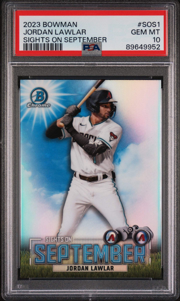 Graded 2023 Bowman Jordan Lawler #SOS1 Sights on September Baseball Card PSA 10