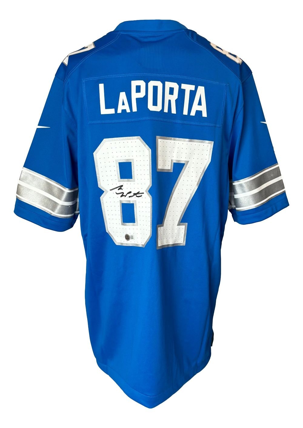 Sam LaPorta Signed Detroit Lions Blue Nike Game Replica Jersey BAS ITP