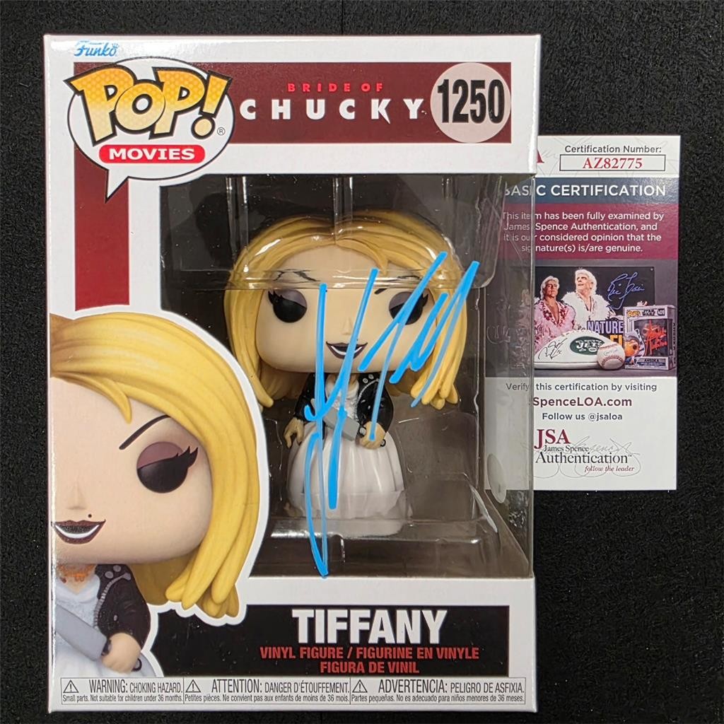 Jennifer Tilly signed Bride of Chucky Tiffany Funko Pop! 1250 Blue autograph JSA