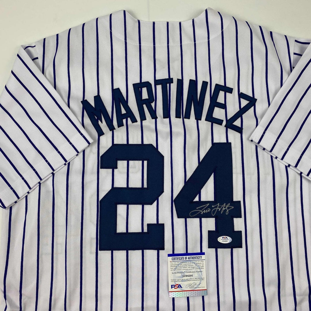 Autographed/Signed Tino Martinez New York Pinstripe Jersey PSA/DNA COA