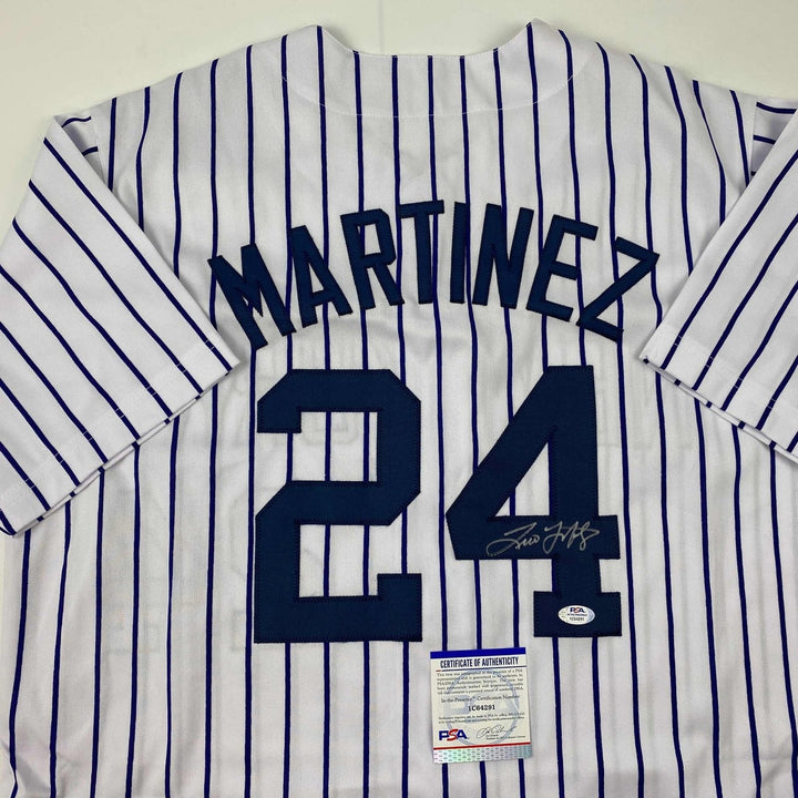 Autographed/Signed Tino Martinez New York Pinstripe Jersey PSA/DNA COA