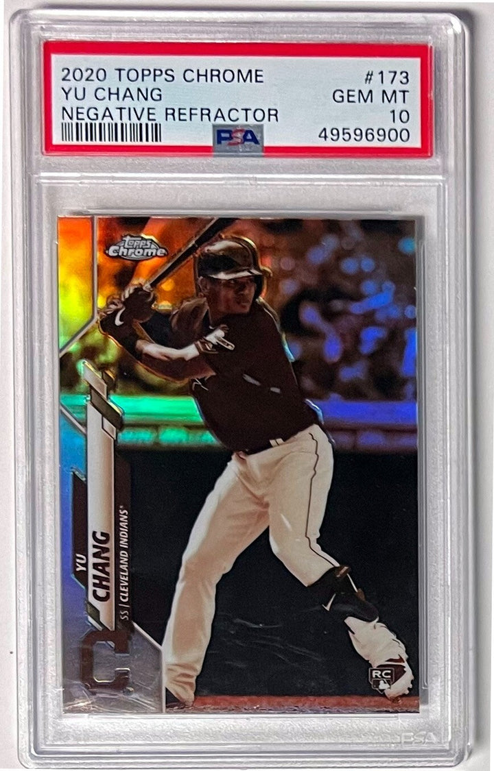 Yu Chang 2020 Topps Chrome Negative Refractor Rookie Card- PSA Graded 10 Gem MT