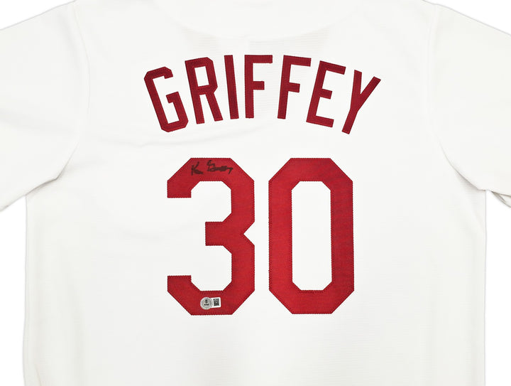 Reds Ken Griffey Sr. Auto White Nike Cooperstown Collection Jersey Large Beckett
