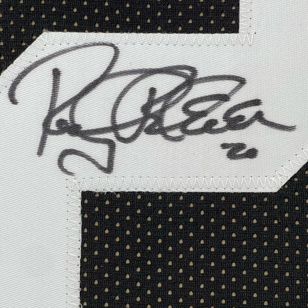 FRAMED Autographed/Signed ROCKY BLEIER 33x42 Pittsburgh Black Jersey JSA COA