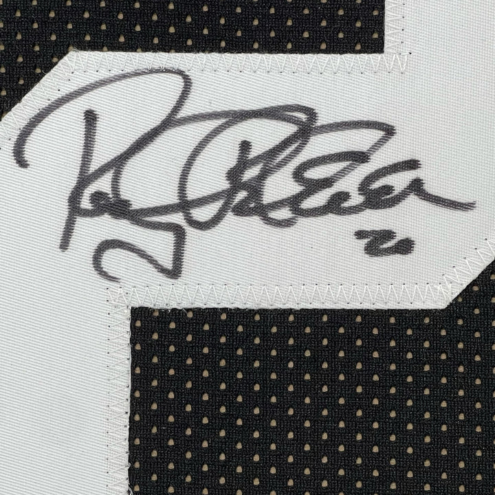 FRAMED Autographed/Signed ROCKY BLEIER 33x42 Pittsburgh Black Jersey JSA COA