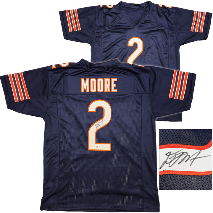Chicago Bears DJ Moore Autographed Signed Blue Jersey Beckett BAS Witness